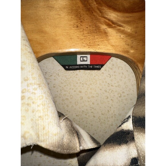 D’Accord Polo Shirt Men’s Short Sleeve Elastic Bottom Large Brown Tan - Picture 3 of 7